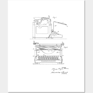 Typewriter Vintage Patent Hand Drawing Posters and Art